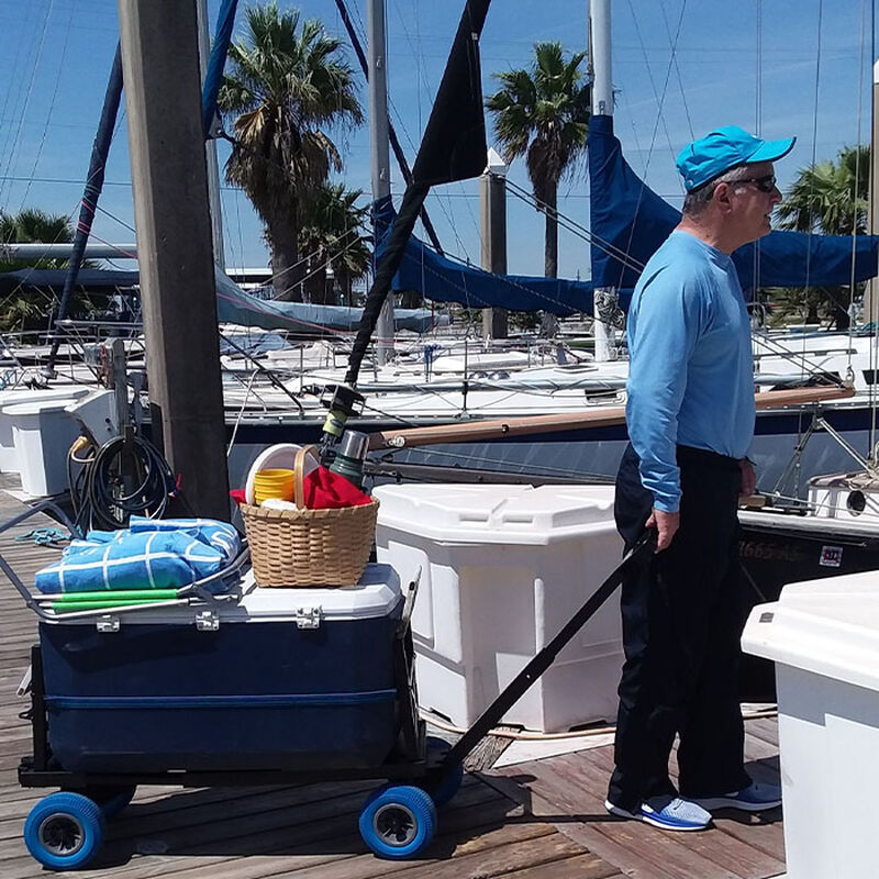 Mighty Max Multi-Purpose Dock Cart Wagon, Blue Tub image number 11